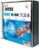 Диск CD-R Mirex 700Mb 52x Sport Slim Case (5шт) (208341)