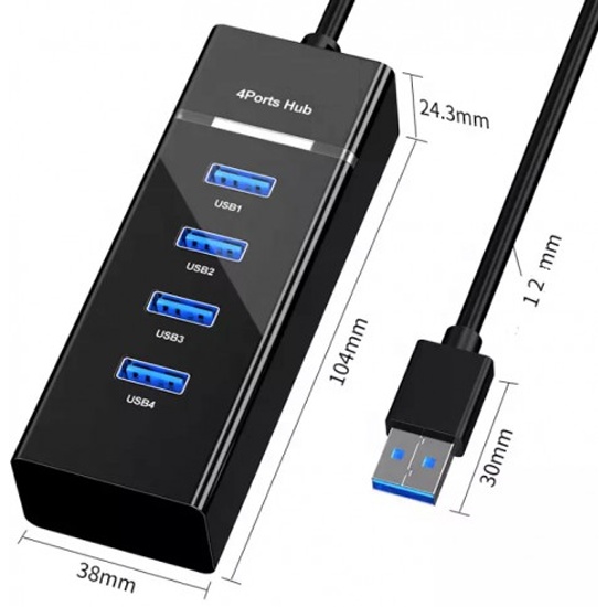 USB хаб KS-IS KS-727 4xUSB 2.0 F в USB 2.0 Type A M 1.2м