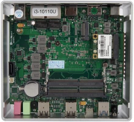 NUGi310110U платформа ПК/ Nettop NUG, Intel Core i3-10110U, 2* DDR4 SODIMM 2400MHz, UHD-графика Intel (DP + HDMI), 1*Type-C, 4*USB2.0, 4*USB3.0, 2*LAN, 1*2.5HDD, WiFi, VESA