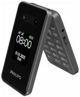 E2602 Xenium темно-серый раскладной 2Sim 2.8" 240x320 Nucleus 0.3Mpix GSM900/1800 FM microSD max32Gb