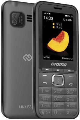 Мобильный телефон Digma LINX B241 32Mb серый моноблок 2Sim 2.44" 240x320 0.08Mpix GSM900/1800 FM microSD max16Gb
