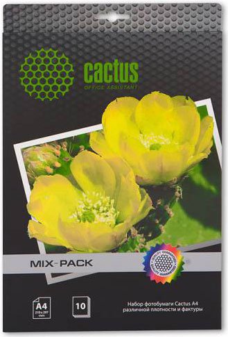 Фотобумага Cactus CS-MIXPACK A4/21л. различная фактура универсальная
