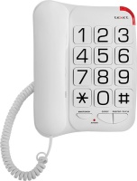 Телефон Texet TX-201 белый { проводной, повторный набор номера, кнопка выключения микрофона, регулятор громкости звонка, белый}