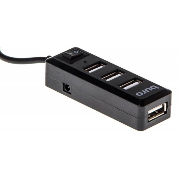 USB-разветвитель Buro 2.0 BU-HUB4-0.5L-U2.0 4порт. черный