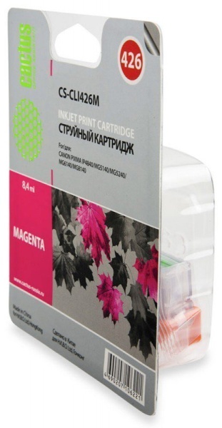 Картридж Cactus струйный CS-CLI426M пурпурный (8.4мл) для Canon Pixma MG5140/5240/6140/8140/MX884