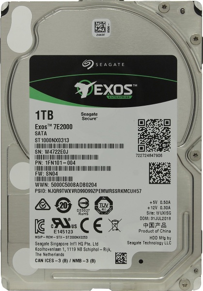 Жесткий диск Original SATA-III 1Tb ST1000NX0313 Exos (7200rpm) 128Mb 2.5"