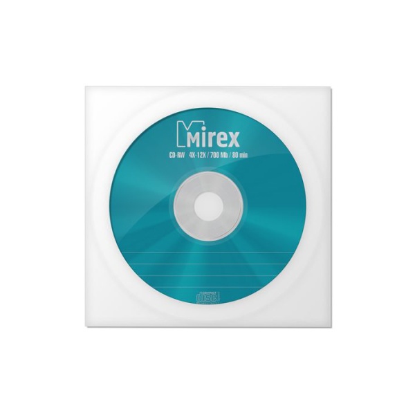 Диск CD-RW Mirex 700Mb 12x Paper Cover (1шт) (1050253)