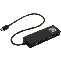 USB Концентратор 5BITES HB24C-210BK 4*USB2.0 / TYPE-C PLUG / BLACK