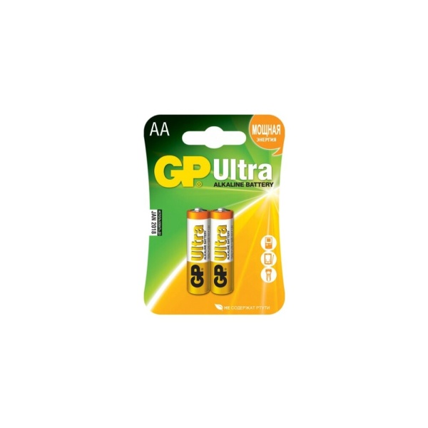 Батарейка GP Ultra Alkaline AA 2шт. блистер