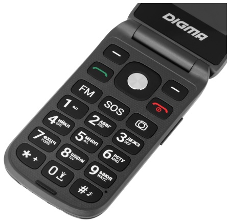Мобильный телефон Digma VOX FS240 32Mb серый моноблок 2Sim 2.44" 240x320 0.08Mpix GSM900/1800 FM microSDHC max32Gb