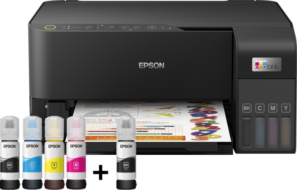 МФУ Epson EcoTank L3550 МФУ (принтер/сканер/копир), цветная печать, A4, печать фотографий, планшетный сканер, Wi-Fi, AirPrint