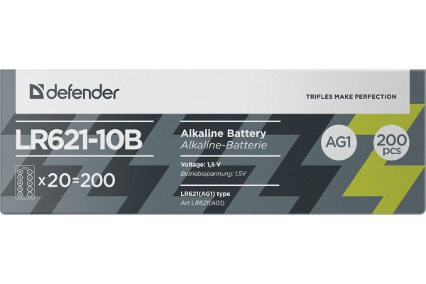 Батарейка Defender LR621-10B AG1, в блистере 10 шт