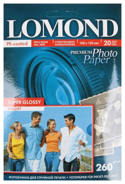 Фотобумага Lomond 1103102 10x15/260г/м2/20л./белый высокоглянцевое для струйной печати